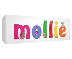 Feel Good Art Toile décorative Galerie enveloppé avec panneau avant massif rectangle motif Illustrations et personnalisé avec nom de Girl (30 x 84 x 4 cm, grand, Figurine)