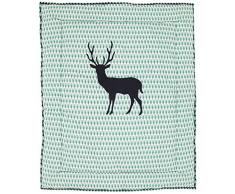TAFTAN BX-603 Tapis déveil Motif cerf Bleu/vert 100 x 80 cm