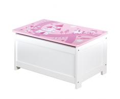 roba Coffre à jouets Queen, coffre à jouets pour sasseoir et garder pour la chambre denfant, coffre en rose.