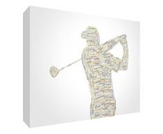Feel Good Art GOLF2436-01IT Tableau sur toile avec impression sur toile Motif typographie moderne 91 x 60 cm Beige Tones