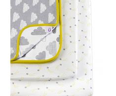 Snuz - Literie pour berceau avec motif nuages (compatible avec matelas SnuzPod et Chicco Next2Me)