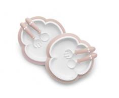 BABYBJÖRN Assiette, Cuillère et Fourchette pour Bébé, 2 ensembles, Rose Pastel