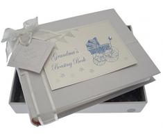White Cotton Cards Inscription Grandmas Boasting Book Album de petite taille (Bleu Landau et fanions)