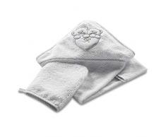 Italbaby Sèche serviette avec capuche en éponge 75 x 75 cm Lovely blanc – 350 g