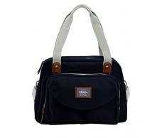 BÉABA, Sac à Langer Genève II, Modulable, Grande contenance, Rangements multiples, Pochette avant amovible, Matelas à langer, Pochette repas isotherme, Système attache poussettes, Noir