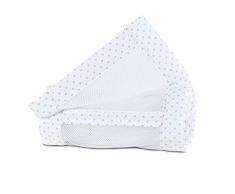 babybay Tour de Lit en Maille-Piqué Convient pour Modèle Maxi Boxspring Comfort/Comfort Plus Blanc avec Pois Gris Perle 1 Unité