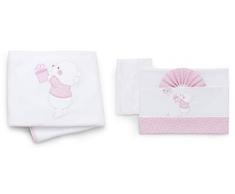 Italbaby Lot de 4 chaises longues Couverture polaire Bear rose - 600 g