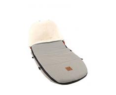 Kaiser Chancelière à Adaptée pour Modèle Bugaboo & Joolz en Peau dAgneau Blanche Gris Mélange