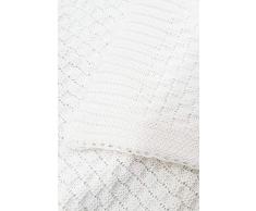 Wallaboo Couverture pour bébé Eden, Plaid, Très Doux pour Bébé, Couverture de Bébé Tricotée, 100% coton bio, 90 x 70 cm, fabriqué en Allemagne, Couleur: Blanc