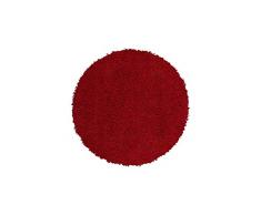 Lalee Tapis Shaggy Relax 67x67cm Décoration, 100% polypropylène, Rouge, 67 x 67 cm