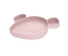 LÄSSIG Assiette en silicone pour enfants/Little Chums Souris rose