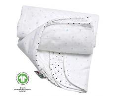 Couverture bébé GOTS en Coton Bio 2 Plis 130 x 130 cm - Bleu et Noir