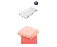 ClevaMama AirGo Matelas de Soutien avec 2 Draps Housse Corail en Coton avec de l Élastique, 60 x 120 cm (bundle)