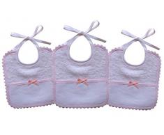 Filet AMS1012R3 Lot de 3 bavoirs avec toile Aïda à broder