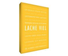 Little Helper lm1624–06 G Feel Good Art Tableau sur toile avec citations Bijoux murale en le rire Typographie moderne, 60 x 40 cm, JAUNE