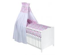 My Julius 5706216630 Parure de lit 3 pièces avec tour de lit, ciel et parure de lit en 100/135 cm plus 40/60 cm avec motif