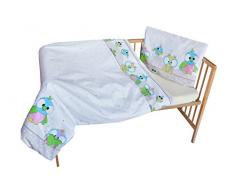 cosing 332–019–158 Enfant Parure de lit coton 2 pièces – Motif chouettes, gris