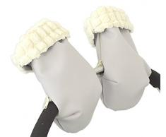 Moufles gants pour chariot Chaise de bébé cheveux extra-suave et ecopiel. Gris
