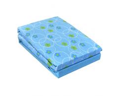 Dudu N Girlie Coton draps housse pour lit bébé, 70 x 140 cm, fleur bleue, 2 pièces