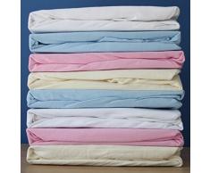Dudu N pour lit bébé en jersey de coton Drap-housse, crème/bleu, 2 pièces