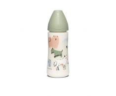 Suavinex Biberon 360ml - Tétine Ronde Débit Rapide - Good Dog Vert