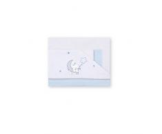 pirulos 00913113 – Triptyque draps motif lune, 80 x 140 cm, couleur blanc et bleu