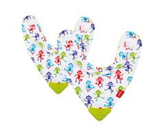 Nûby - 2 Bavoirs avec Coin de Dentition - -3M Vert