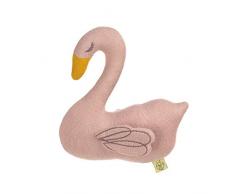 LÄSSIG Bébé Jouet Tricoté en coton bio avec Hochet Little Water Cygne