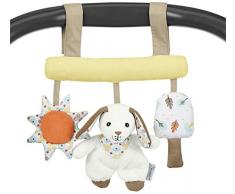 Sterntaler Arche dÉveil avec Fermeture Velcro, Hoppel le Lapin, Hochet Inclus, Âge : Dès la Naissance, Blanc/Beige