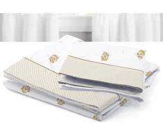 Petit Lazzari Patitos – Parure de lit pour berceau 60 x 128 cm, motif animaux, couleur vanille, lit 60 x 120 cm