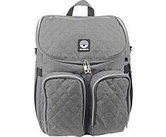 The Original Dooky Sac à dos 2 en 1 avec bandoulière Sac à langer multifonction avec matelas à langer pour le change de bébé Gris chiné 200 ml