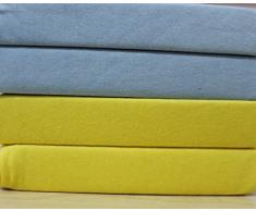 Dudu N pour Jersey de coton pour lit bébé Drap housse, 60 cm x 120 cm, 2 pièces, bleu/jaune