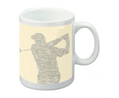 Feel Good Art GOLF-MUG-01IT Tasse en céramique avec Motif typographique Moderne 9.2 x 8 x 8 cm Crème