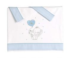Pekebaby Elephantino Parure de lit en Coton Bleu 70 x 140 cm