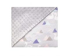 Sevira Kids - Couverture plaid - Bébé et Enfant - Minky - Ultra Douce - Fabriqué en Europe - Entretien Facile - Cadeau Naissance Naissance - Gris Cygnes