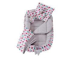 Réducteur de Lit 5 éléments bébé Cocon 90x50cm nouveau-né 100% Coton Baby nest Medi Partners couverture insérer coussin