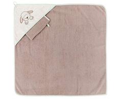 Nattou Serviette de Bain à Capuche et Gant de Toilette Tim le Mouton, 75 x 75 cm, Fanny et Oscar, Blanc/Beige