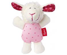 sigikid 41189 fille, hochet en tissu mouton, blanc/rose