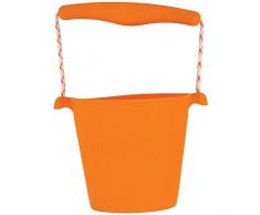 Seau en silicone alimentaire non toxique enroulable, est pratique, doux et presse originale, on et on strizza sans rovinarsi, est multi-usage et parfait pour la plage ou le jardinage, Orange