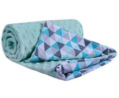 Medi Partners Tapis déveil 100 % Coton 75 x 100 cm Double Face Multifonction Minky Couverture Douillette pour Poussette Menthe Minky