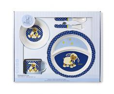 Sterntaler Set de vaisselle Stanley, Assiette, bol, cuillère, fourchette, Tasse, Âge: Pour les bébés à partir de 6 mois, Bleu