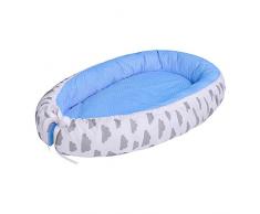 LULANDO Baby-Nest cocon pour bébé/nourrisson, cocon à usage multiple, coussin pour bébé, couffin de voyage portable, 100 % coton, anti-allergique, certificat Oeko-Tex, dimensions: 80cm x 45cm x 15cm