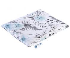 Coussin chauffant en noyaux de cerise 500 g rectangulaire 20 x 25 cm 100% coton certifié Öko-Tex 100% coton Medi Partners Chaleur + thérapie par le froid Thérapie de massage (fleurs grises)