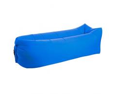 Sac de couchage gonflable pour la plage, portable, étanche, résistant aux fuites, pliable sur un canapé gonflable rapide (Bleu)