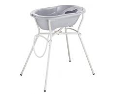 Rotho Babydesign Set de Bain Complet avec Baignoire et Support Pliable, À partir de 0 mois, Max 25 kg, TOP, Stoney Grey (Gris), 21060 0286 01