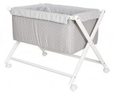 babyline Taupe – Mini berceau de ciseaux de bois, Unisexe, Couleur Gris Ciel