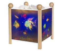 TROUSSELIER - Le Poisson Arc en Ciel - Veilleuse - Lanterne Magique - Idéal Cadeau Enfant - Dessin animé - Lumière rassurante - Couleur Bois Naturel - Ampoule 12V 10W inclue - Prise Elec. EU