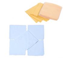 Baby Corner Lot de 2 bavoirs à rot en coton peigné Jaune/bleu