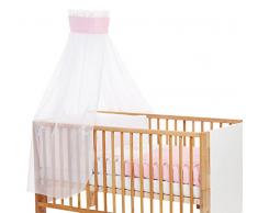 Babybay 400724 Pique Enfant ciel de lit avec bande marron