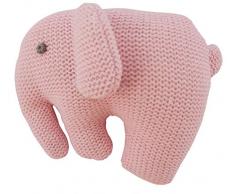 BIECO 37000507 en peluche Rattle coton éléphant, rose